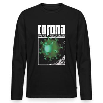 Corona World Tour 2020 | Coronavirus - T-shirt manches longues Premium bio Homme - noir - Devant - Nico (187cm)