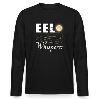 Eel whisperer - fishing - Men's Premium Organic Long Sleeve Shirt - black - Front - Nico (187cm)