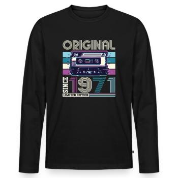 Original 1971 51st Birthday Gift Hommes - T-shirt manches longues Premium bio Homme - noir - Devant - Nico (187cm)