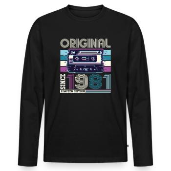 Original 1981 41st Birthday Gift Hommes - T-shirt manches longues Premium bio Homme - noir - Devant - Nico (187cm)