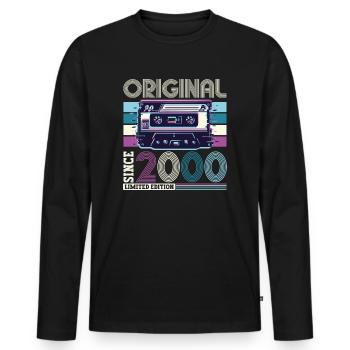 Original 2000 22ème Anniversaire Cadeau Hommes - T-shirt manches longues Premium bio Homme - noir - Devant - Nico (187cm)