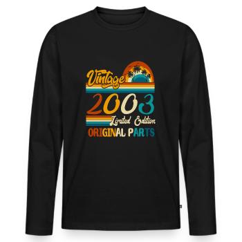 2003 Born vintage retro birthday - Men's Premium Organic Long Sleeve Shirt - black - Front - Nico (187cm)