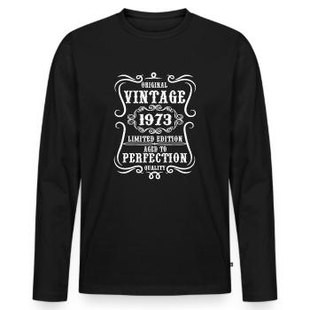 1973 vintage vintage retro birthday gift - Men's Premium Organic Long Sleeve Shirt - black - Front - Nico (187cm)