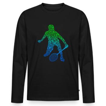 Joueurs de badminton Badminton Enfants - T-shirt manches longues Premium bio Homme - noir - Devant - Nico (187cm)