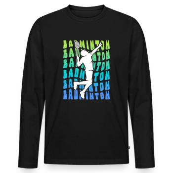 Badminton Players Badminton Badminton Kids - Men's Premium Organic Long Sleeve Shirt - black - Front - Nico (187cm)