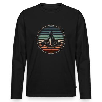 Go-Kart Karts Motorsport Garçons Hommes Course de karting - T-shirt manches longues Premium bio Homme - noir - Devant - Nico (187cm)