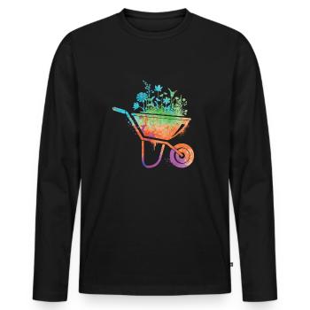Jardinier Jardinier Dames Enfants Jardinier - T-shirt manches longues Premium bio Homme - noir - Devant - Nico (187cm)