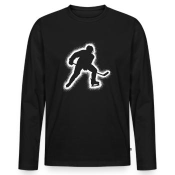 Eishockeyspieler Eishockey Jungen Männer Hockey - Männer Premium Bio Langarmshirt - Schwarz - Vorne - Nico (187cm)
