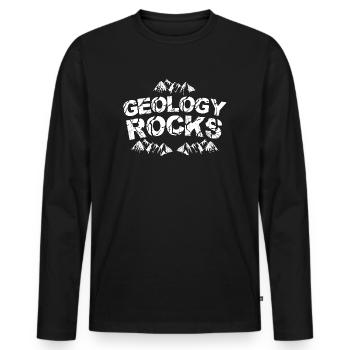 Géologue géologue géologue géosciences pierres - T-shirt manches longues Premium bio Homme - noir - Devant - Nico (187cm)