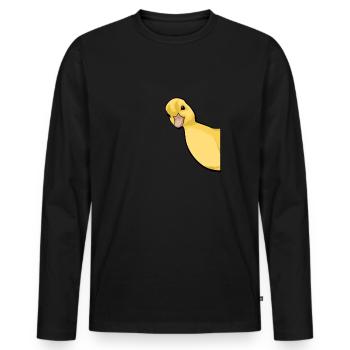 Funny Peking Duck Peeking Farm Duck Lover - Duck - Men's Premium Organic Long Sleeve Shirt - black - Front - Nico (187cm)
