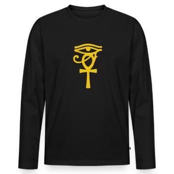 Egyptian Eye Of Horus Ankh Crux Egypt - Ancient - Men's Premium Organic Long Sleeve Shirt - black - Front - Nico (187cm)