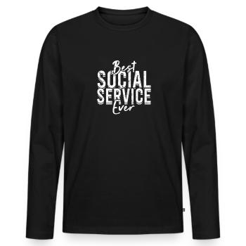 Meilleur service social de tous les temps - Born to Serve - T-shirt manches longues Premium bio Homme - noir - Devant - Nico (187cm)