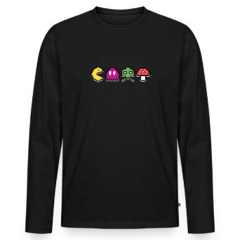 80s Video Game Vintage Arcade - Arcade Room 80s - Men's Premium Organic Long Sleeve Shirt - black - Front - Nico (187cm)
