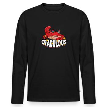 Crabe crabuleux - Crabe rouge Homard Langouste Fruits de mer - T-shirt manches longues Premium bio Homme - noir - Devant - Nico (187cm)