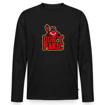 Don't Panic - Outdoors Crustacean Seafood Crab - Men's Premium Organic Long Sleeve Shirt - black - Front - Nico (187cm)