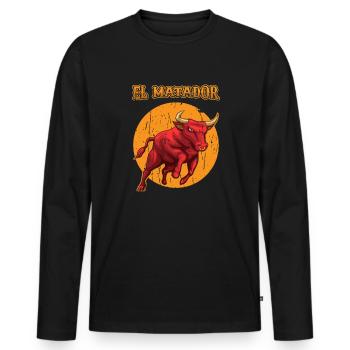 El Matador Bullfighting Bullfighter - Spanish - Men's Premium Organic Long Sleeve Shirt - black - Front - Nico (187cm)
