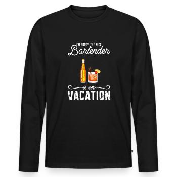 Es tut mir leid, dass der nette Barkeeper im Urlaub ist - - Männer Premium Bio Langarmshirt - Schwarz - Vorne - Nico (187cm)