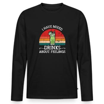 I have mixed drinks about feelings - Craft - Men's Premium Organic Long Sleeve Shirt - black - Front - Nico (187cm)