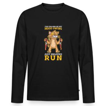 Les chaînes de mon mood swing viennent de claquer - - T-shirt manches longues Premium bio Homme - noir - Devant - Nico (187cm)