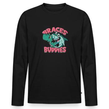 Dentiste Orthodontiste Appareils dentaires Buddies - - T-shirt manches longues Premium bio Homme - noir - Devant - Nico (187cm)
