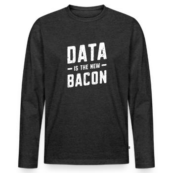 Data is the new bacon - coding - Men's Premium Organic Long Sleeve Shirt - heather anthracite - Front - Nico (187cm)