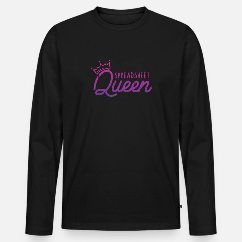 Spreadsheet Queen - Datencode - Männer Premium Bio Langarmshirt - Schwarz