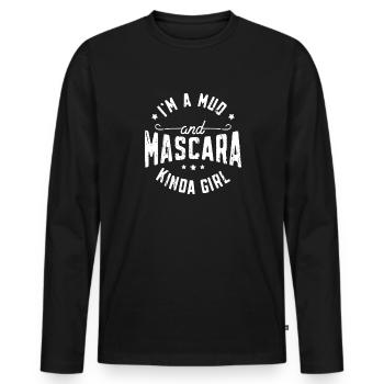 Ich bin ein Schlamm- und Mascara-Mädchen - Kosmetik - Männer Premium Bio Langarmshirt - Schwarz - Vorne - Nico (187cm)