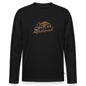 Junior Brautjungfer Brautbrautdusche Hochzeitsfeier - - Männer Premium Bio Langarmshirt - Schwarz - Vorne - Nico (187cm)