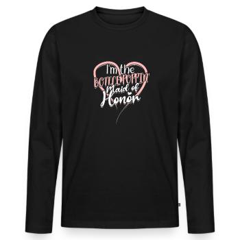 Je suis la demoiselle d’honneur bottlepoppin' - Demoiselle d’honneur - T-shirt manches longues Premium bio Homme - noir - Devant - Nico (187cm)