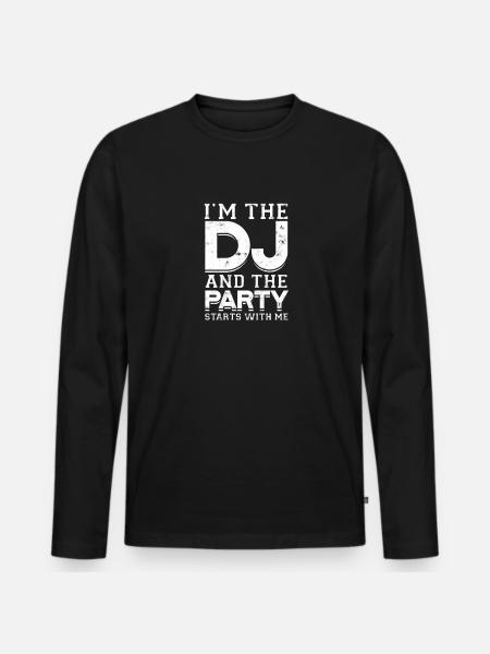 Ich bin der DJ und die Party beginnt mit mir - DJ - Männer Premium Bio Langarmshirt - Schwarz