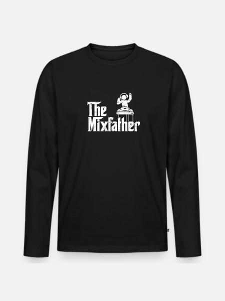 The Mixfather - turntable - Men's Premium Organic Long Sleeve Shirt - black