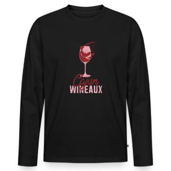 Cajun Wineaux - crustacé - T-shirt manches longues Premium bio Homme - noir - Devant - Nico (187cm)