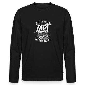 A little dirt never hurt - racing dirt - Men's Premium Organic Long Sleeve Shirt - black - Front - Nico (187cm)