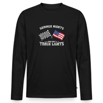 J’aime la bière et les courses de voitures de sprint et peut-être 3 - T-shirt manches longues Premium bio Homme - noir - Devant - Nico (187cm)