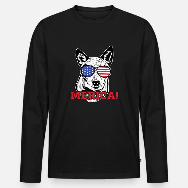 Merica! - Heeler - Männer Premium Bio Langarmshirt - Schwarz