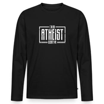 Je suis un débat athée moi-même - opinion - T-shirt manches longues Premium bio Homme - noir - Devant - Nico (187cm)
