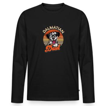 Dalmatian Dad - woof - Men's Premium Organic Long Sleeve Shirt - black - Front - Nico (187cm)