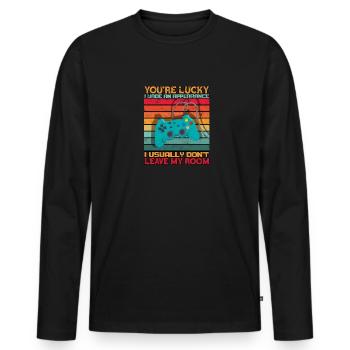 You're Lucky I Made An Appearance I usually dont - Men's Premium Organic Long Sleeve Shirt - black - Front - Nico (187cm)
