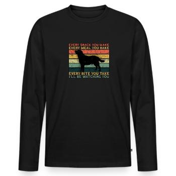 Jeder Snack, den du machst Jede Mahlzeit, die du backst Jede - Männer Premium Bio Langarmshirt - Schwarz - Vorne - Nico (187cm)