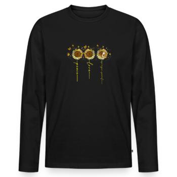 Peace Love Springer Spaniel - Springer - Männer Premium Bio Langarmshirt - Schwarz - Vorne - Nico (187cm)