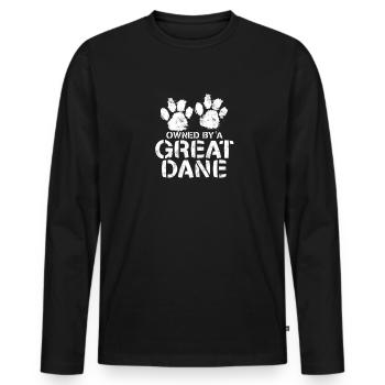Im Besitz einer Dogge - Jagdhund - Männer Premium Bio Langarmshirt - Schwarz - Vorne - Nico (187cm)