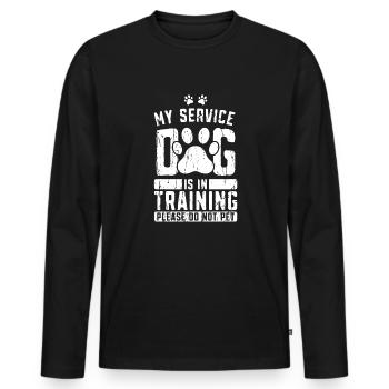 Mon chien d’assistance est en formation S’il vous plaît ne pas caresser - - T-shirt manches longues Premium bio Homme - noir - Devant - Nico (187cm)