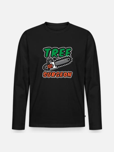 Tree Surgeon Arborist Lumberjack Baumchirurg - Men's Premium Organic Long Sleeve Shirt - black