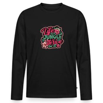 Die besten Rezepte werden mit einer Prise Kreativität zubereitet - Männer Premium Bio Langarmshirt - Schwarz - Vorne - Nico (187cm)