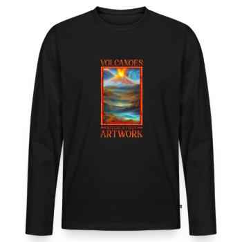 Volcanoes: Nature's fiery artwork - Volcano - Men's Premium Organic Long Sleeve Shirt - black - Front - Nico (187cm)