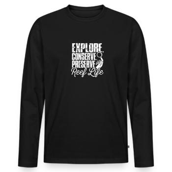 Explore, conserve, preserve: Reef life - Reef - Men's Premium Organic Long Sleeve Shirt - black - Front - Nico (187cm)