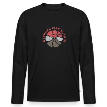 Eternal fire within - Volcano - Men's Premium Organic Long Sleeve Shirt - black - Front - Nico (187cm)