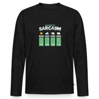 Chance auf Sarkasmus - Prognose - Humor - Männer Premium Bio Langarmshirt - Schwarz - Vorne - Nico (187cm)
