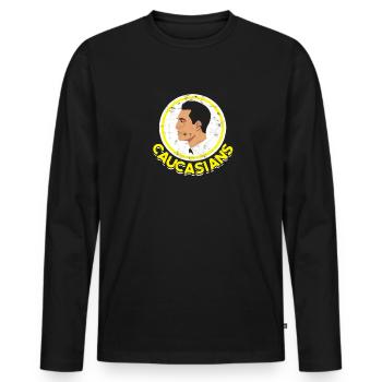 Caucasiens - Identité ethnique - T-shirt manches longues Premium bio Homme - noir - Devant - Nico (187cm)