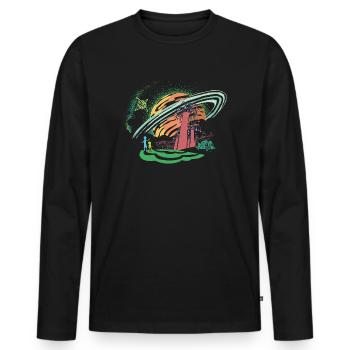 Rick and Morty Dimension 35-C - Men's Premium Organic Long Sleeve Shirt - black - Front - Nico (187cm)